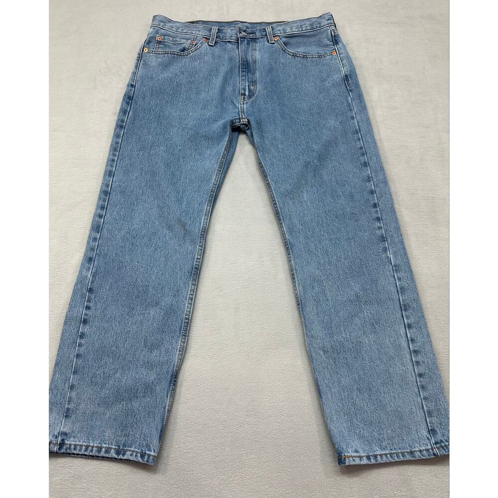 Levi’s 505 Regular Fit Light Wash Straight Leg Jeans Men’s 36x30 - Picture 6 of 12